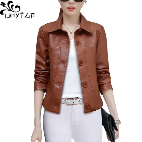 Einreihige Lederjacke