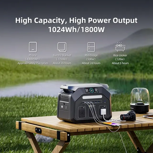 Tragbare 1800W-Powerstation mit Solarpanel 2