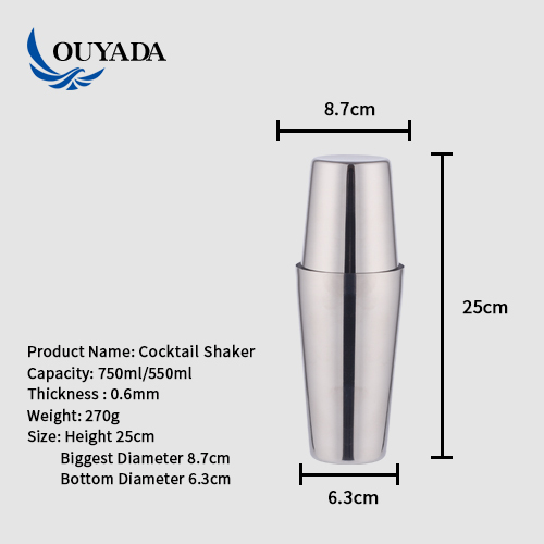 750-ml-Boston-Cocktailshaker aus Edelstahl 4