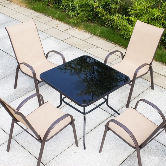 5-teiliges Bistro-Set für Garten, wetterfest 4