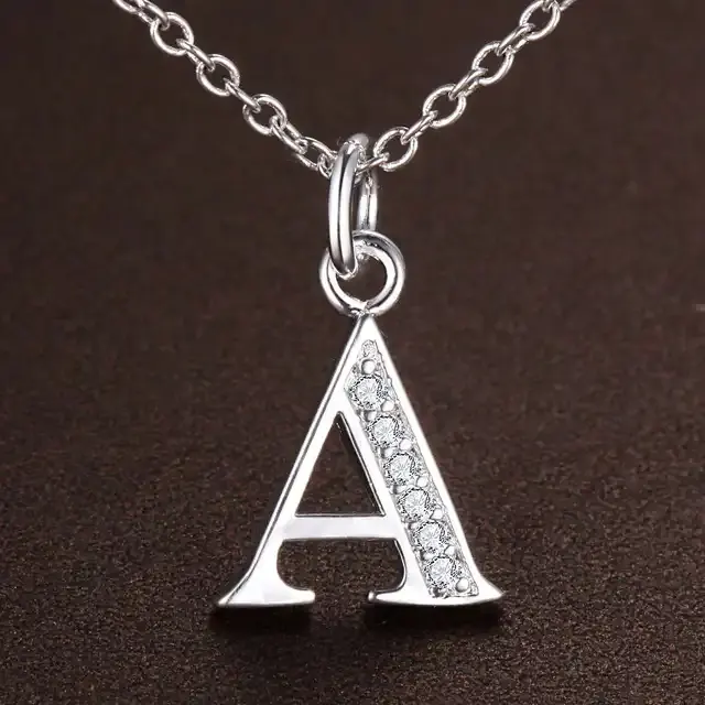 925er Silber Halskette mit Zirkon-Anhänger 3