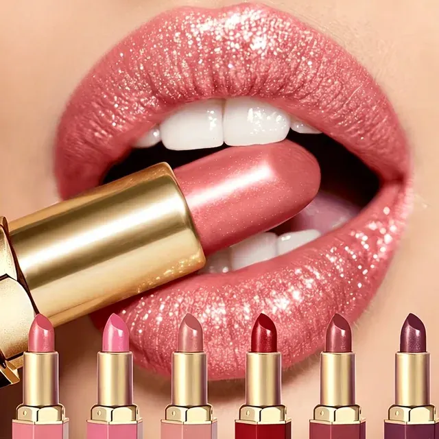 6-teiliges Goldbarren-Lippenstift-Set Perlglanz 2
