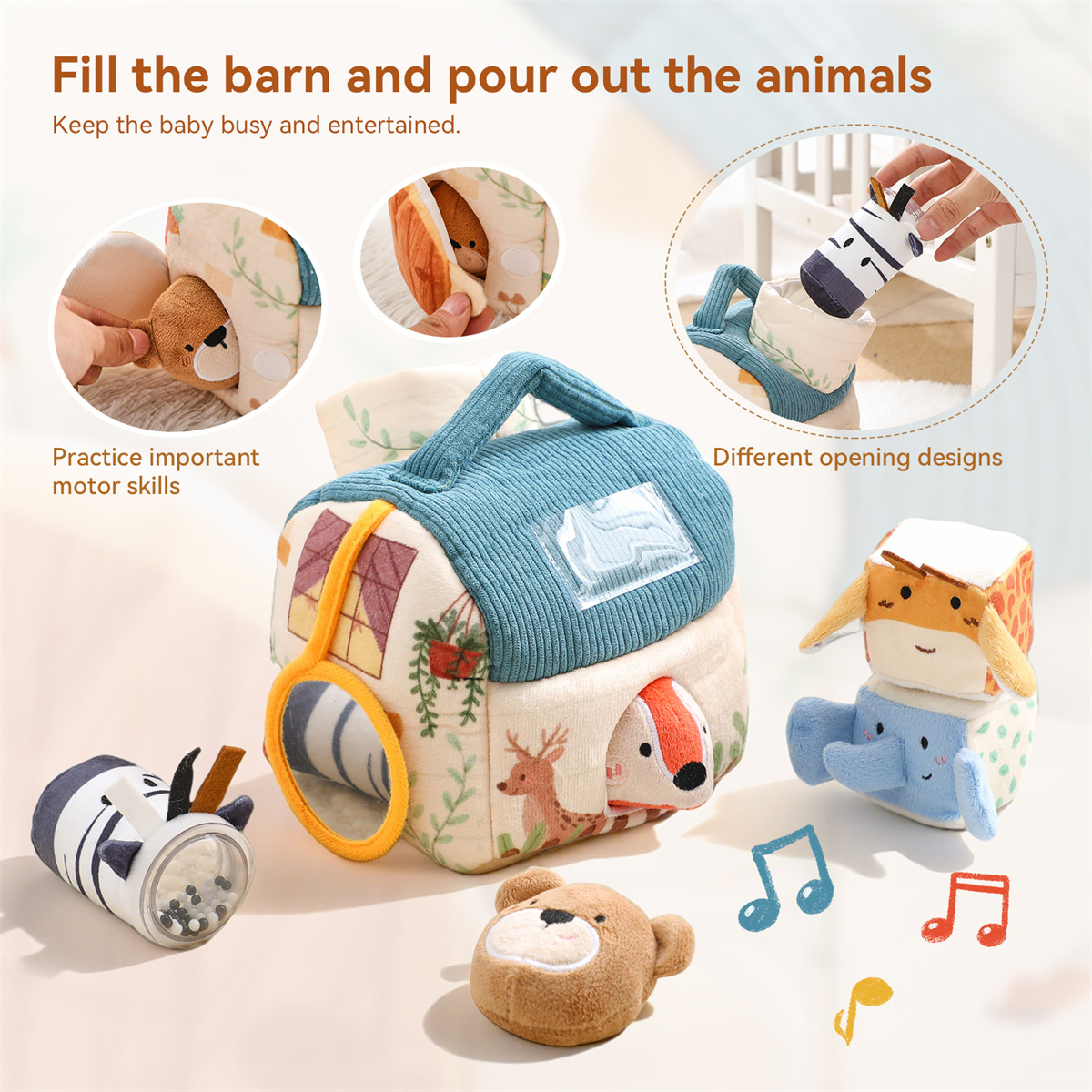 Montessori Baby Stoffspielzeug mit Musik 3