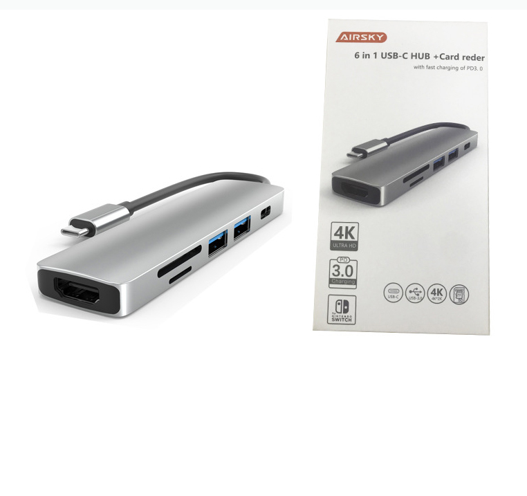 6-in-1 USB-C Hub mit Kartenleser 3