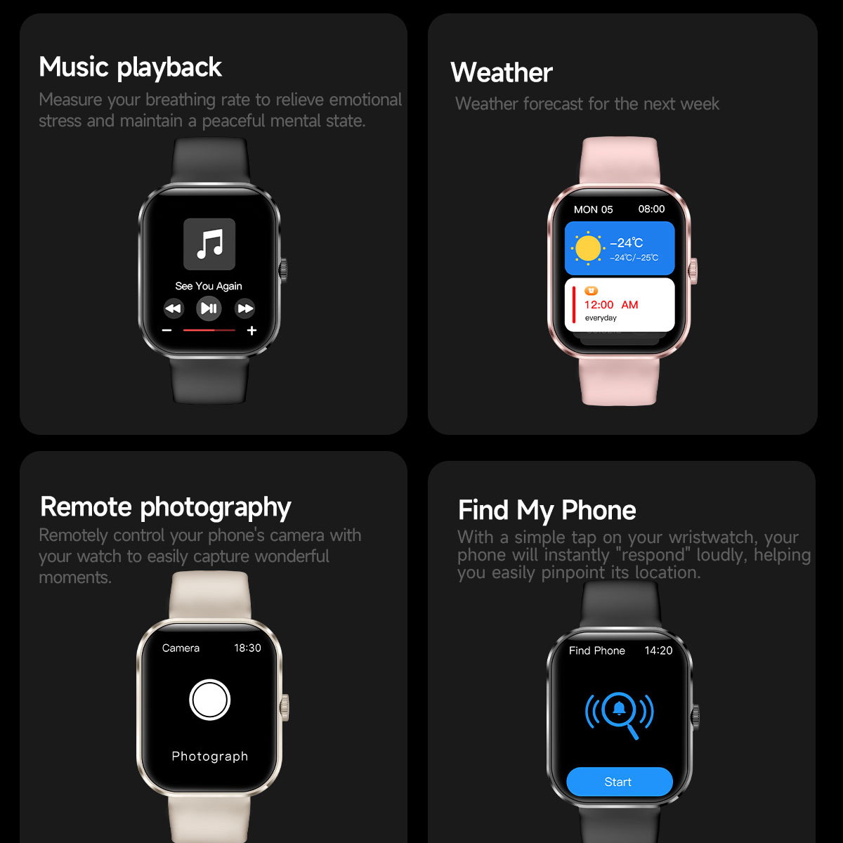 Wasserdichte Fitness-Smartwatch mit Anruffunktion 4