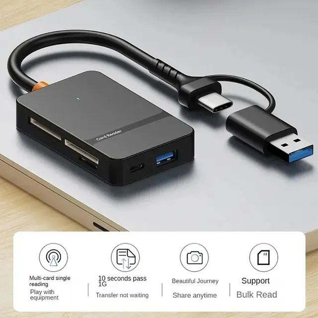 USB-C 8-in-1 Multi-Kartenleser mit U-Disk-Adapter 3