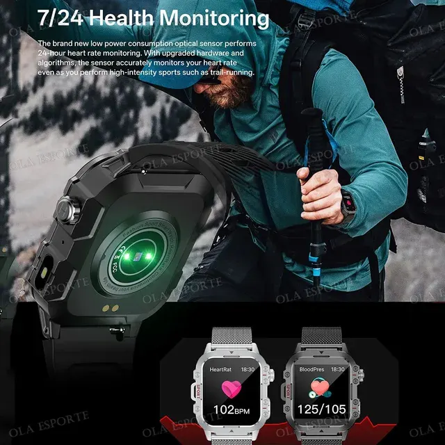Militär-Outdoor-GPS-Smartwatch mit Herzfrequenz 3