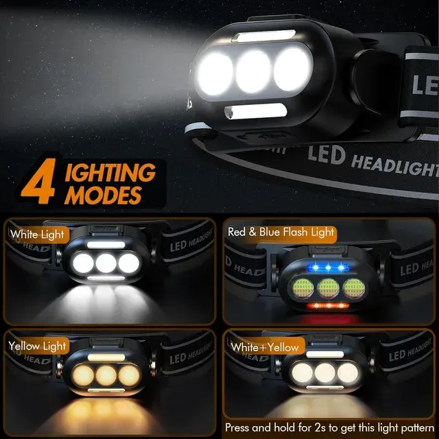 Wasserdichte LED-Stirnlampe mit USB-Ladefunktion 2