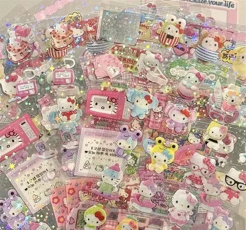 Ausgestanzte Hello-Kitty-Rilakkuma-Laser-Sticker