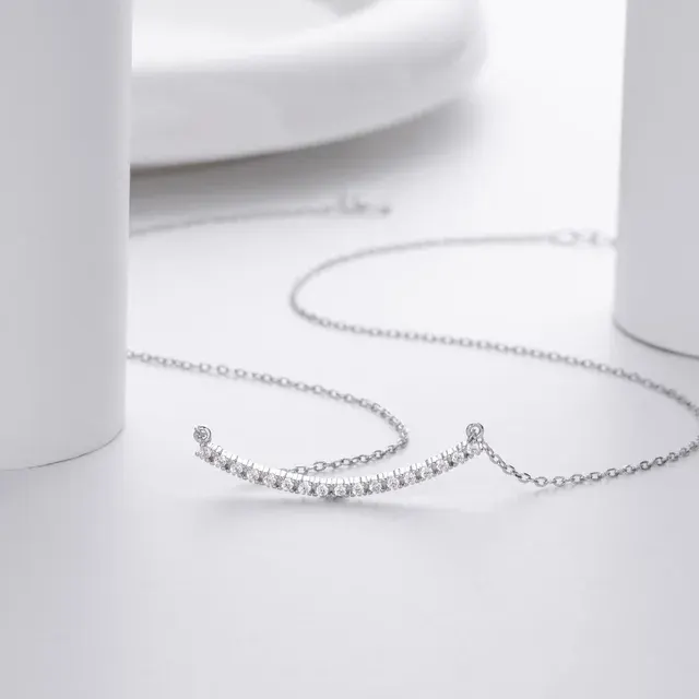 Minimalistische Zirkonia-Halskette aus 925er Silber 4