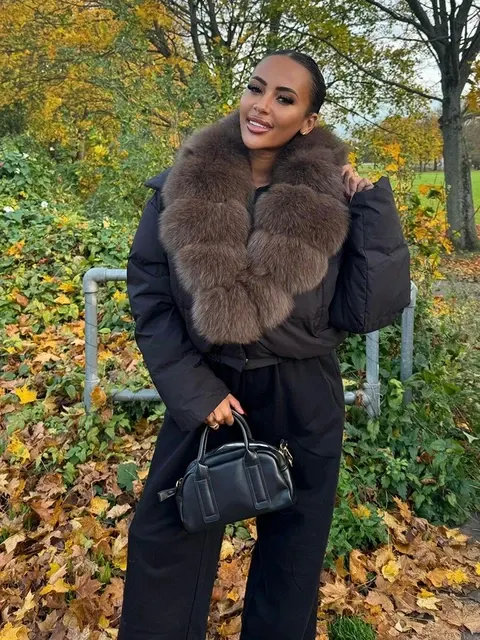 Damen-Jacke mit Kunstpelzkragen 4