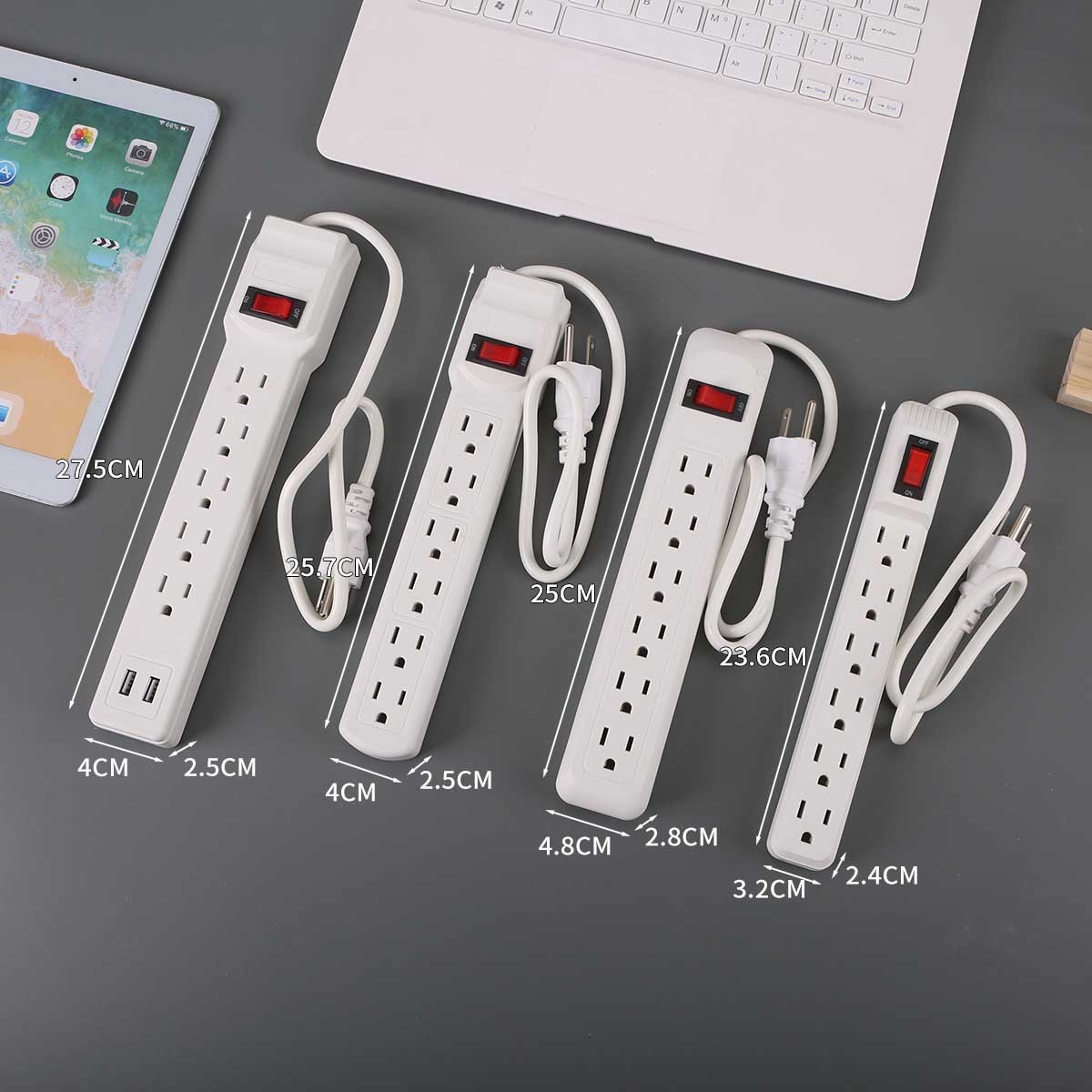 Steckdosenleiste 6-fach mit 0,8 m Kabel 2