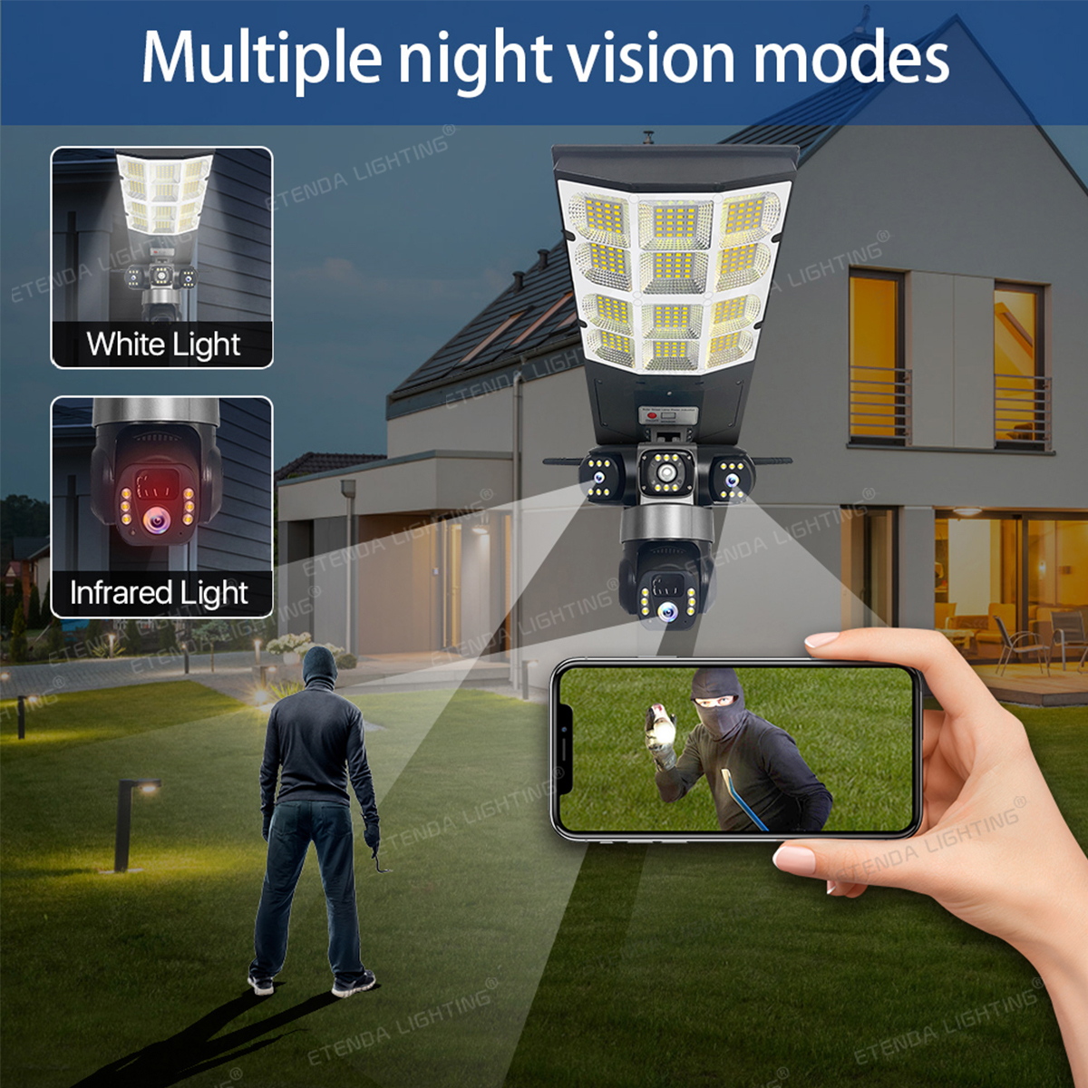 Solar LED Außenkamera mit Bewegungsmelder 4