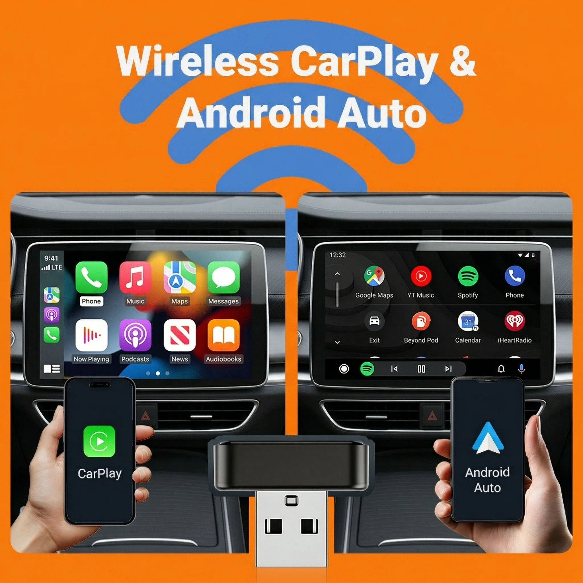 Smarter Kabelloser CarPlay Android Auto Adapter 4