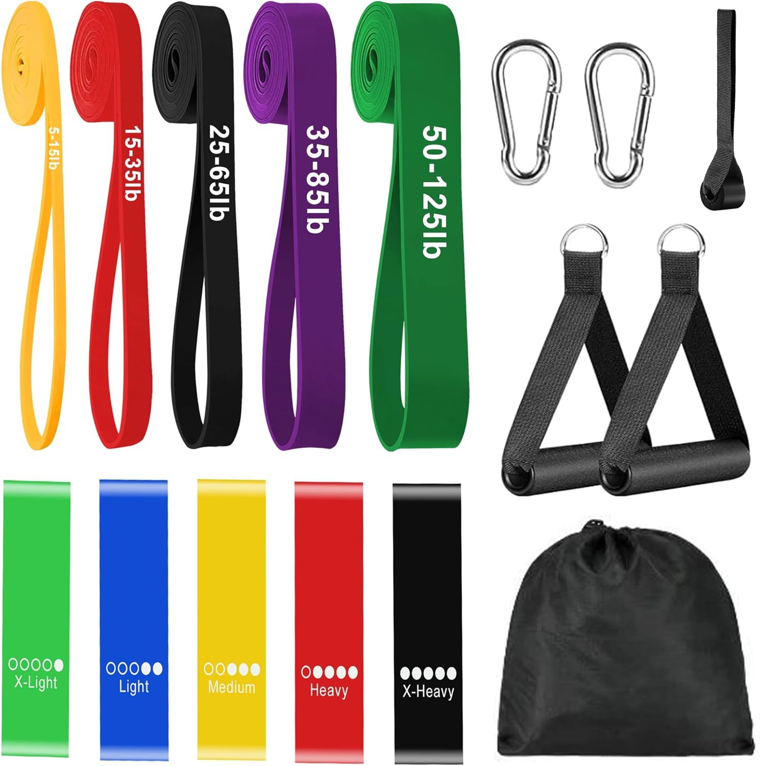 Pilates Latexbänder Set 5-teilig zur Muskelstärkung