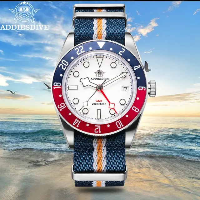 Edelstahl-Taucheruhr mit GMT-Funktion 200m 3