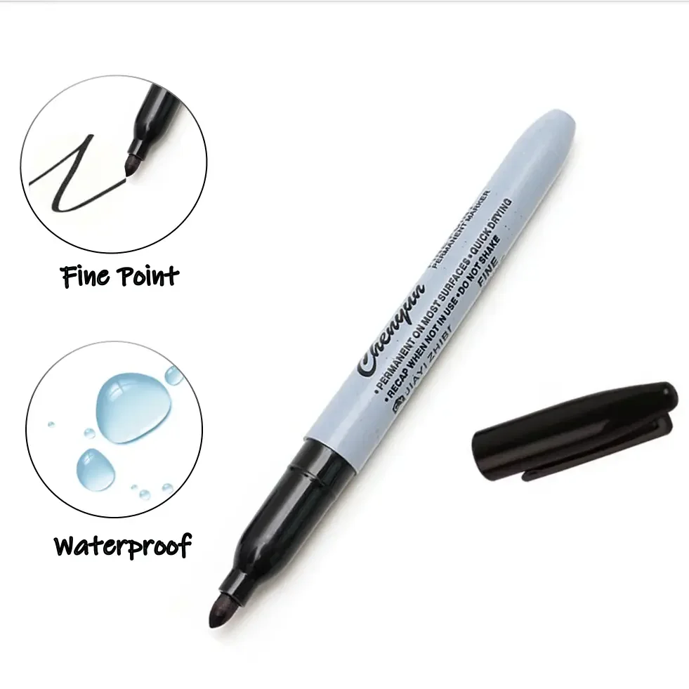 Schwarze wasserfeste Permanentmarker Set 4