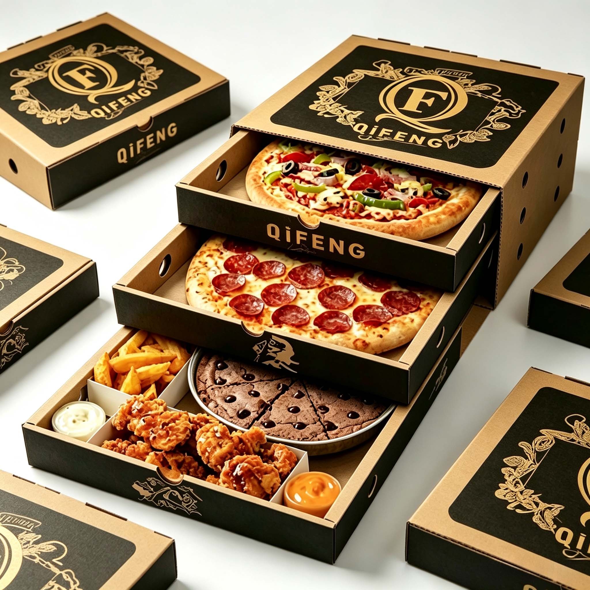 Recycelbare Wellpappe-Pizzabox mit Mehrschichtlaminierung