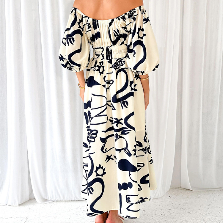 Langes Blumen-Maxikleid für den Strand 4