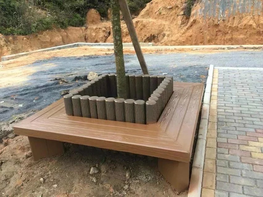 Beton-Gartenbaum-Bankform aus Kunststoff 3