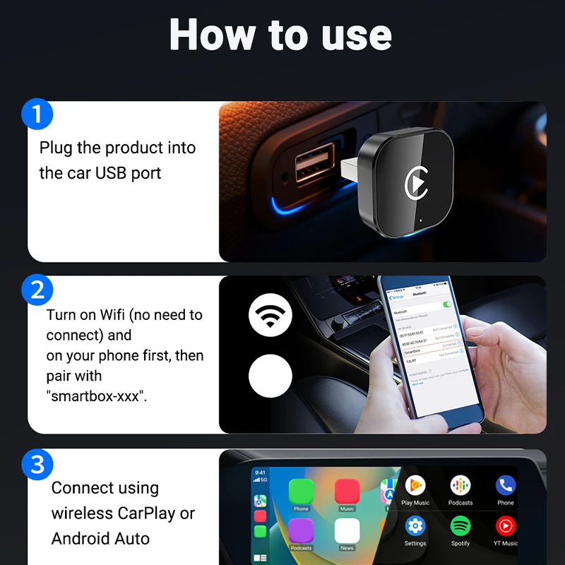 Kompakte 2-in-1 Smart-Box für CarPlay 2