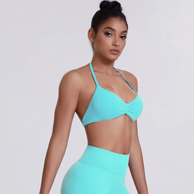 Atmungsaktiver Damen Neckholder Yoga-BH ohne Rücken 1
