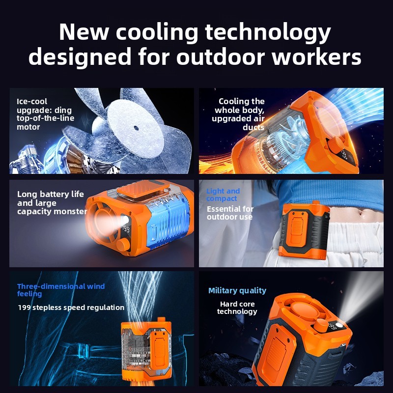 Tragbarer Clip-Ventilator mit LED-Display 6000mAh 2