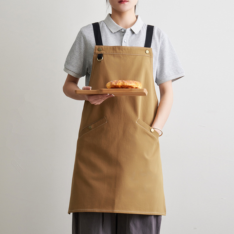 Baumwollschürze mit Latz für Bäckerei und Café 3