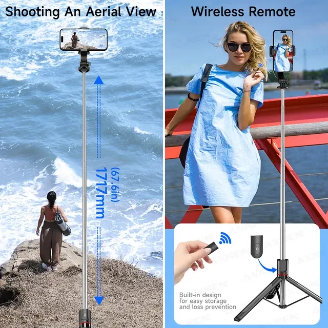 Selfie-Stick-Stativ 68 Zoll mit Fernbedienung 4