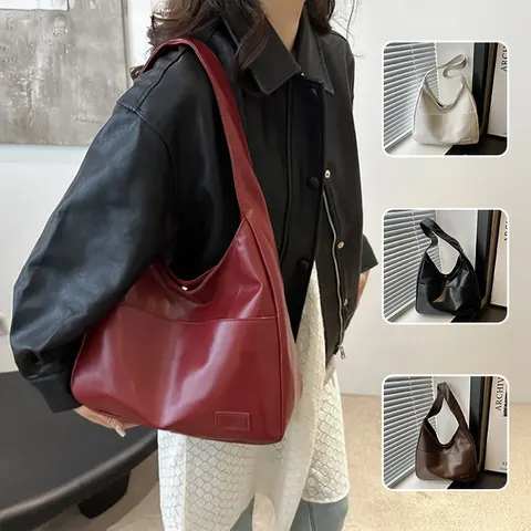 Vintage-Hobo-Tasche aus PU-Leder