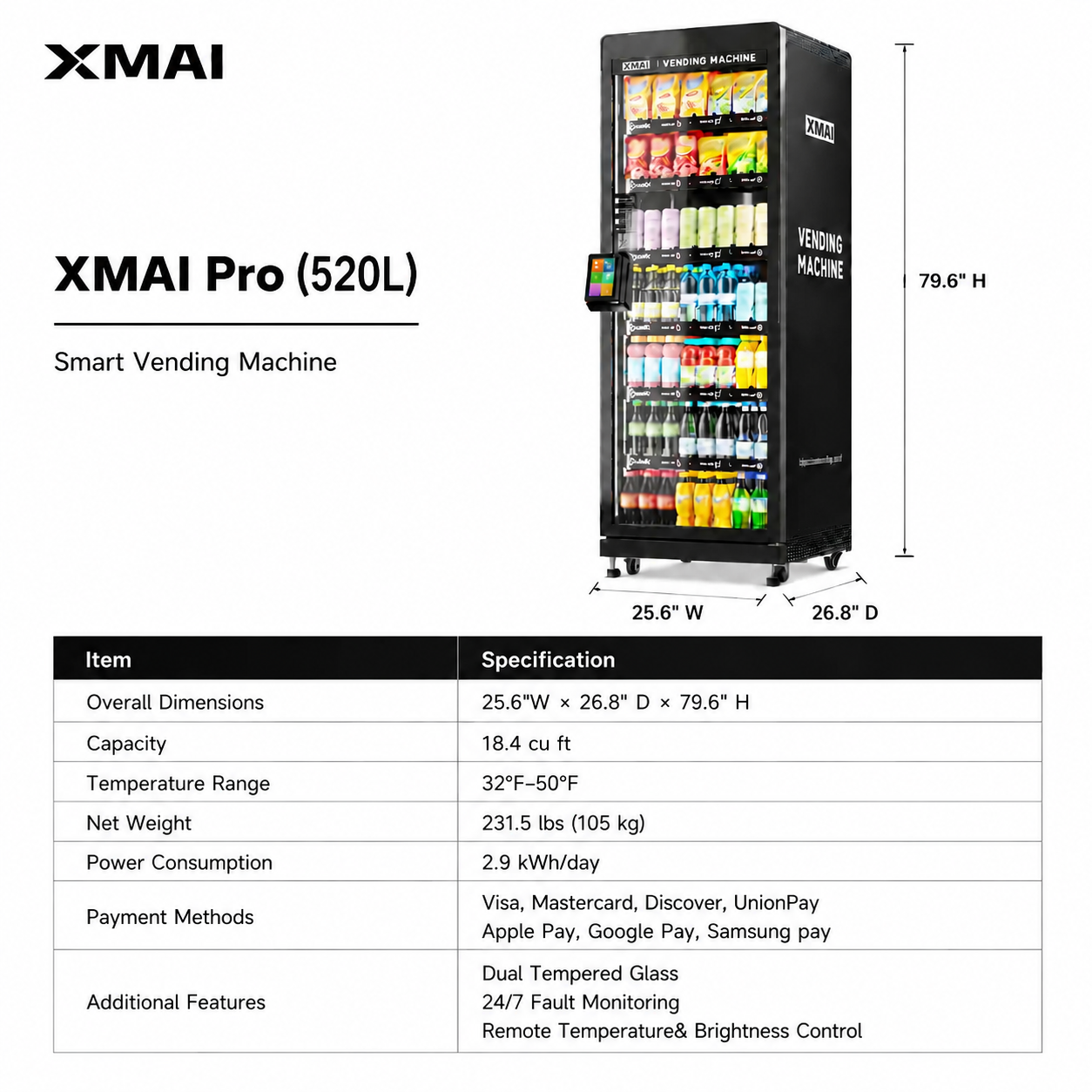 520-Liter Smarter KI-Snackautomat für Lager 2