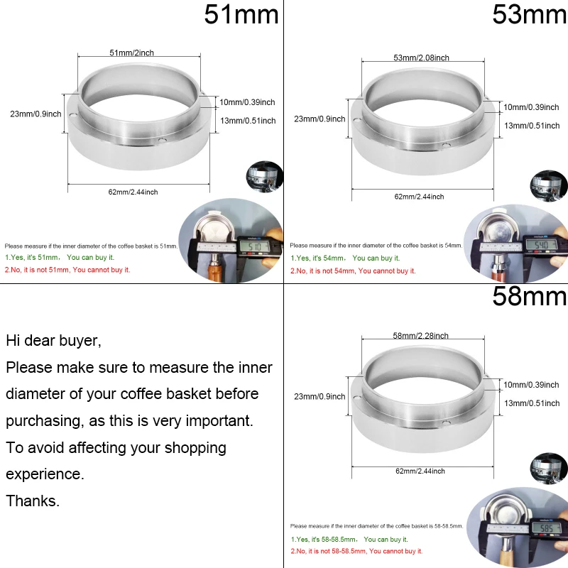 Aluminium-Dosierring für Espresso 51–58 mm 2