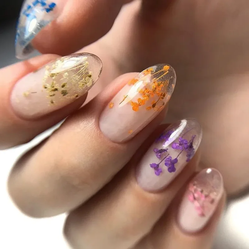 Rosa Trockenblumen-Gel-Nagellack, 5 ml 4