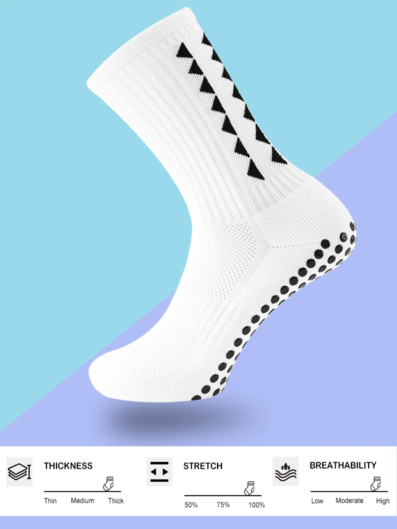 Herren-Fußballsocken mit Gripper-Pads, 4 Paar 2