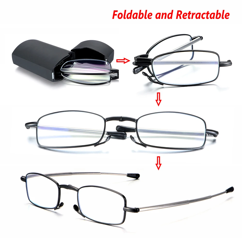 Faltbare Ultraleicht-Lesebrille mit Etui 4
