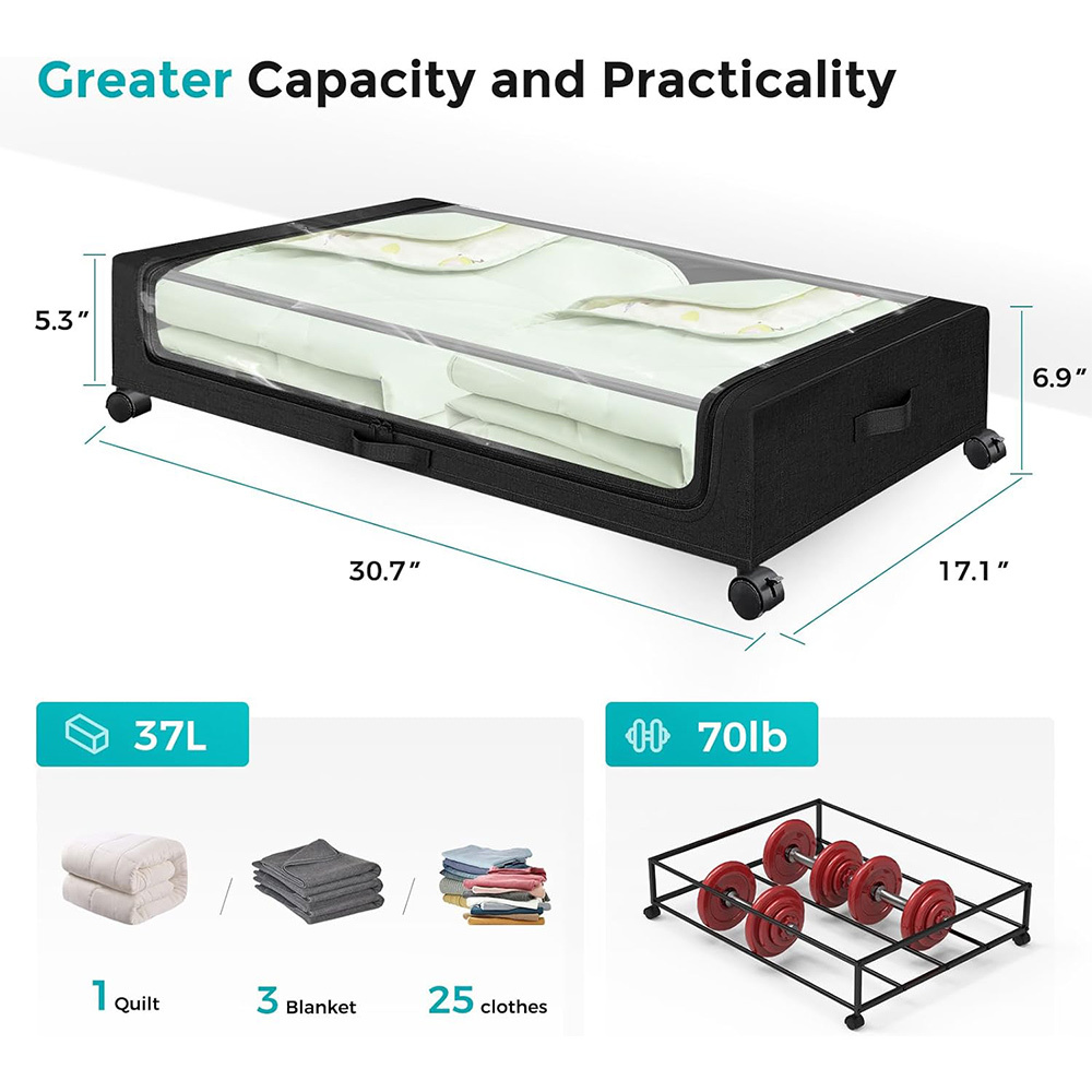 Rollbare Unterbett-Aufbewahrungsbox mit Deckel 2