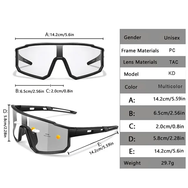 Photochrome Radbrille, winddicht 3