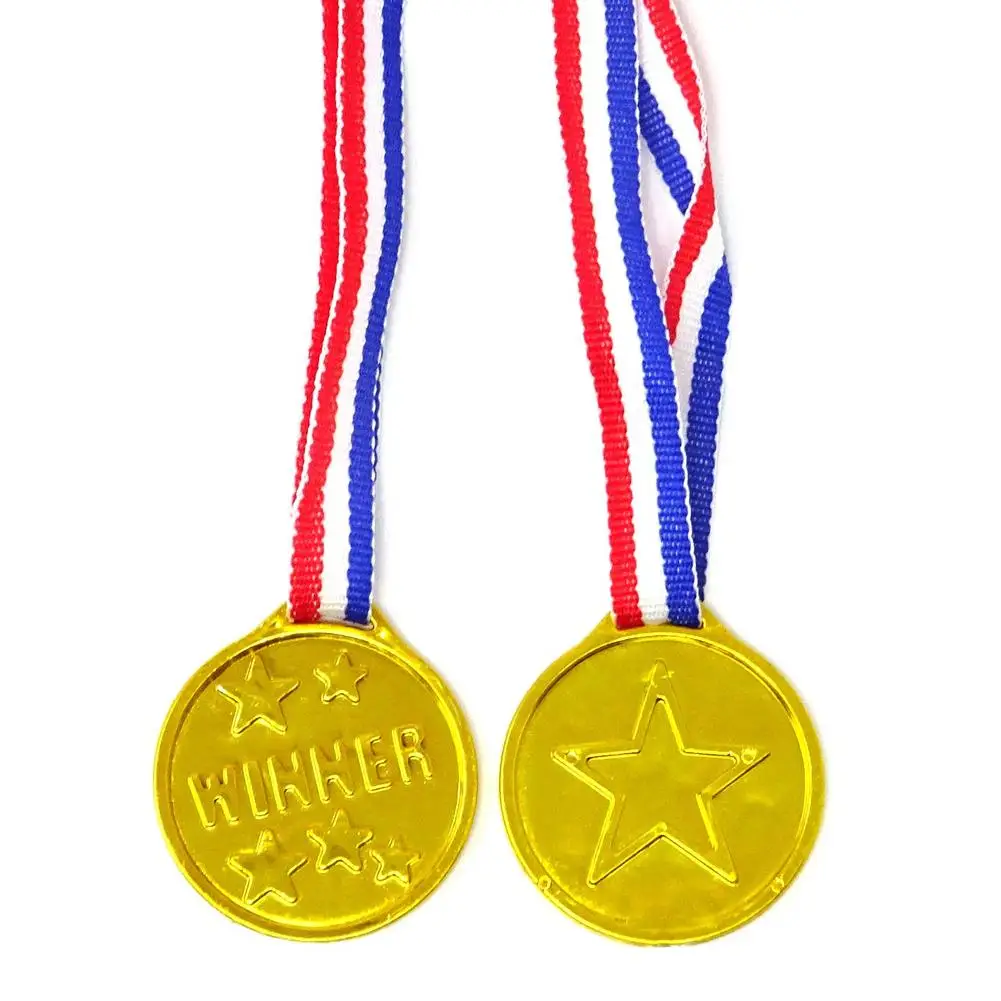 Goldene Kunststoff-Medaillen für Kinderpartys, 20 Stück 3