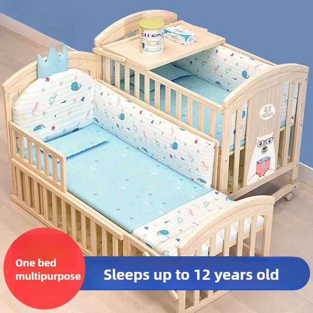 Massivholz Babybett 2