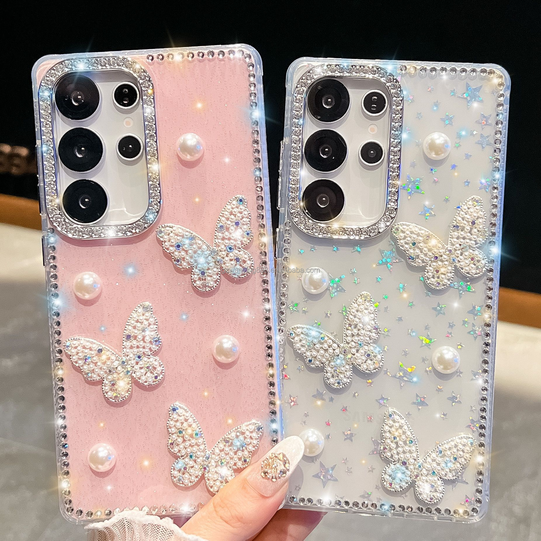 Glitzer-Handyhülle, stoßfest, mit Schutzcover 2