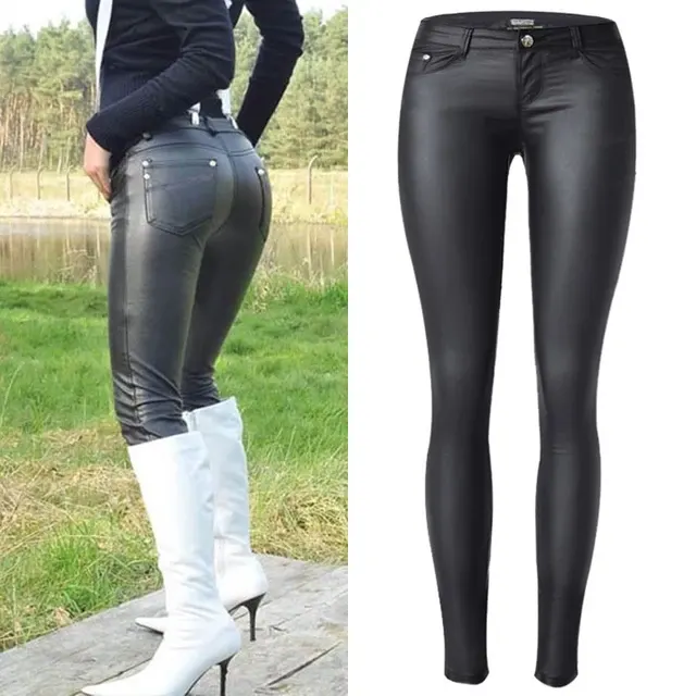 Damen-Kunstleder-Leggings 1