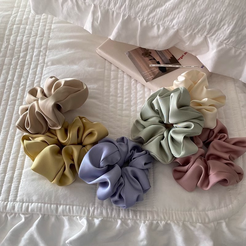 Satin Haargummis Seide Elastisch Set 2