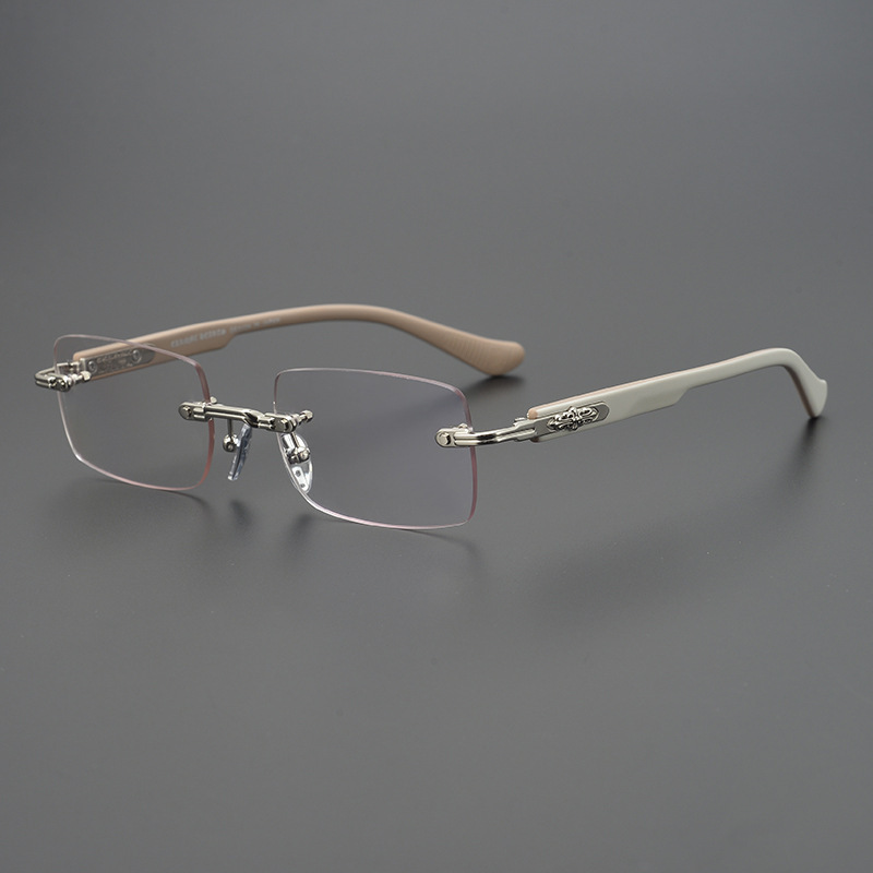Rahmenlose Blaulichtbrille in Silber 3