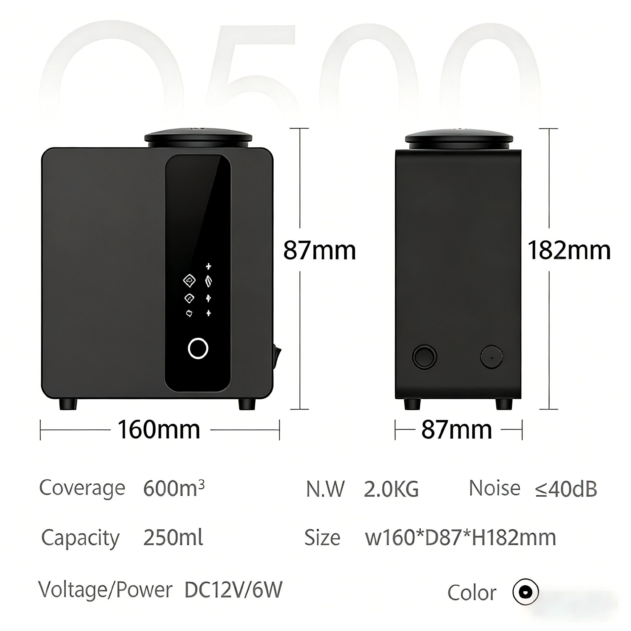 Metall-Aromadiffuser mit App-Steuerung, 250ml