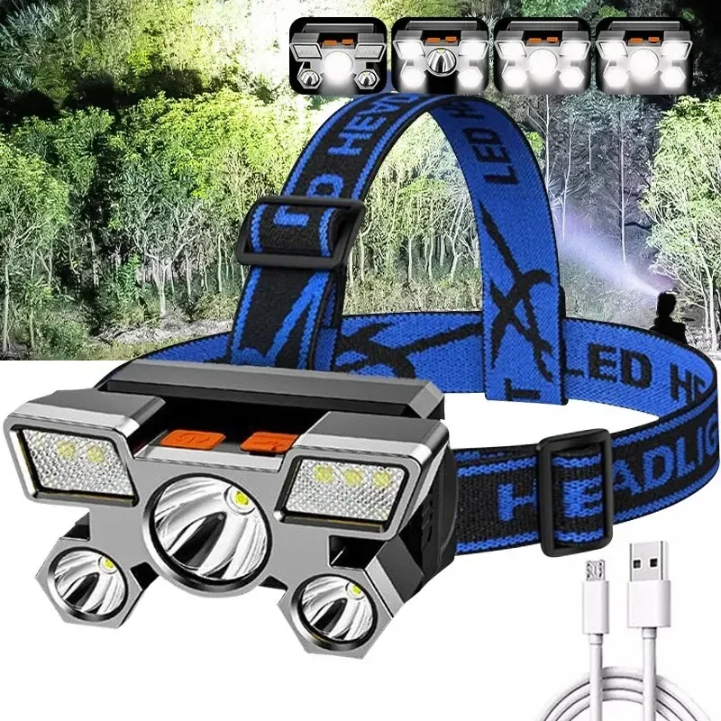 Wiederaufladbare LED-Stirnlampe für Angeln und Camping 2