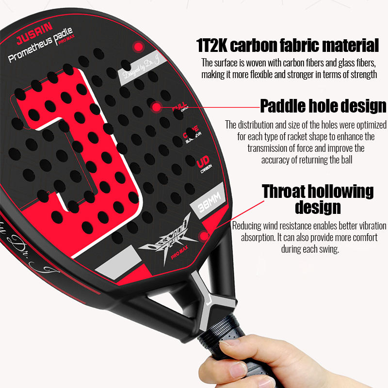 Carbon Padel Racket 38mm Diamantform 3