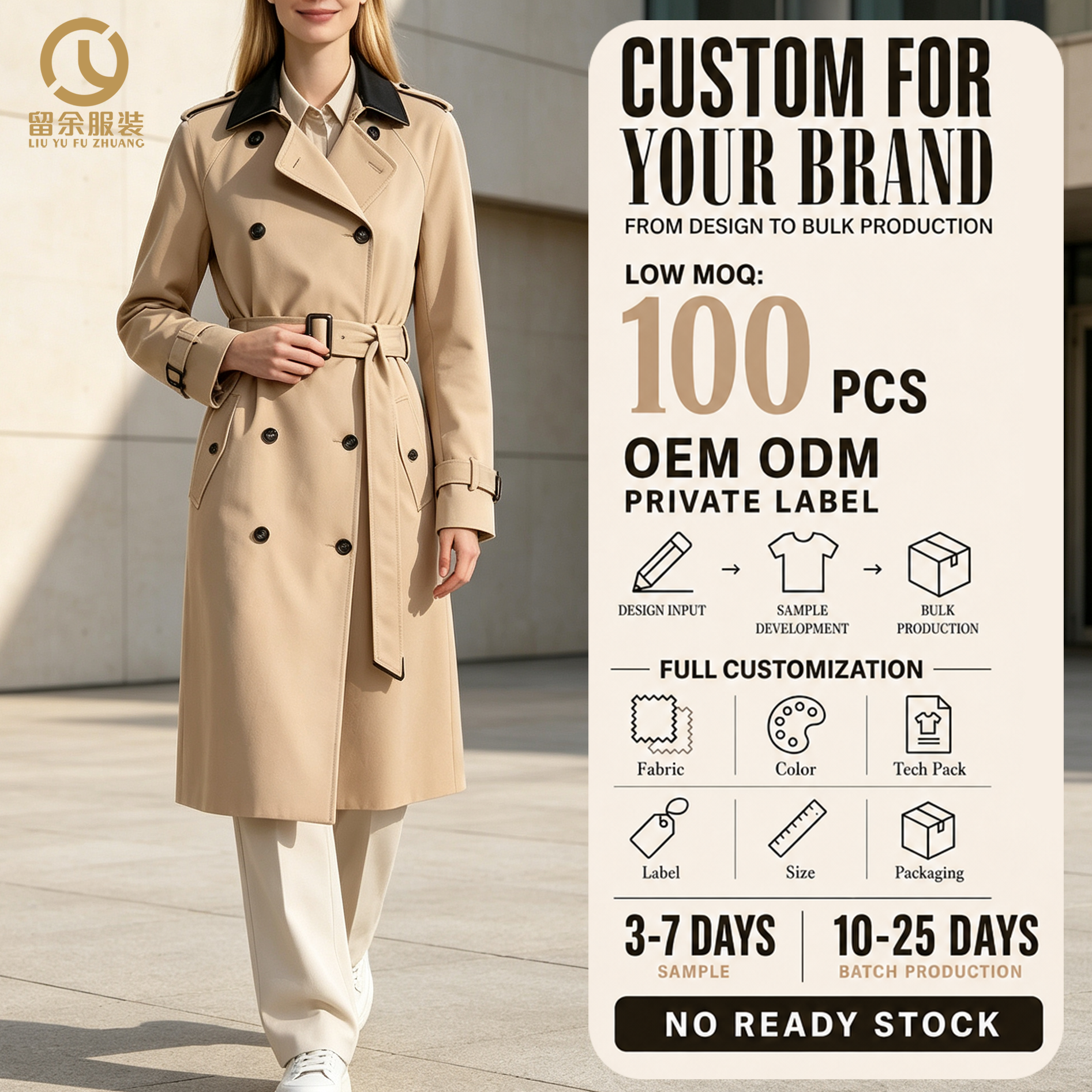 Damen Büro Wintermantel Trenchcoat Formell