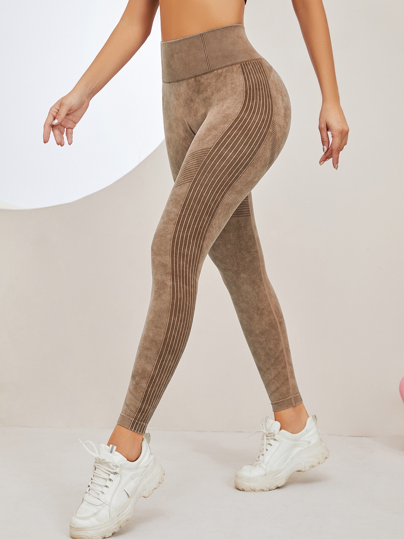Nahtlose High-Waist Scrunch-Leggings für Damen