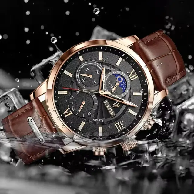 Lederuhr Quarz 4