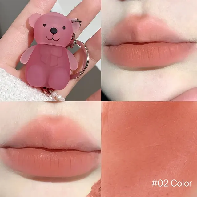 Wasserfester Samt-Matte Lippenstift in Nude-Rot 2